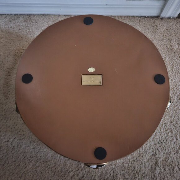 RARE RETIRED MACKENZIE CHILDS EMERALD GREEN CHRISTMAS DRUM STAND PLANTER POT - Picture 8 of 9